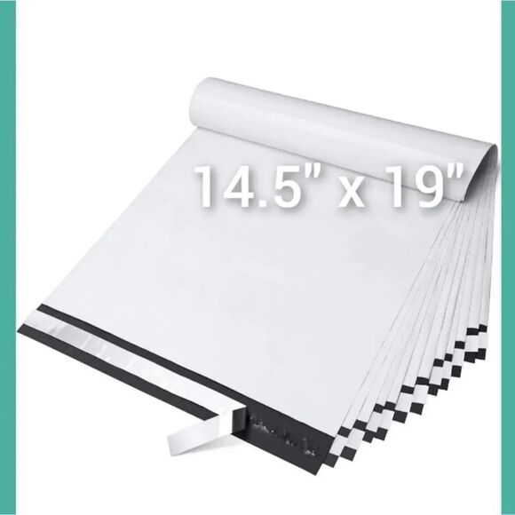 Poly Mailers Set of 10 Polymailers 14.5" x 19” White - Picture 1 of 5